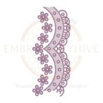 Delicate floral border embroidery design for home linens and women’s clothing. Instant digital download in multiple machine formats.