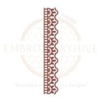 Slim Flower Border Embroidery Design E-0775 – Delicate floral pattern for machine embroidery