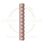 Narrow Floral Border Embroidery Design E-0776 – Elegant flower pattern for machine embroidery