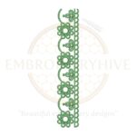 Delicate vertical flower border embroidery design, perfect for enhancing linens or women's clothing. Digital download for embroidery machines.
