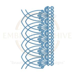 Elegant border embroidery design with floral-inspired details, sized for table linens, garments, and home décor. Digital file download.