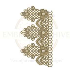 Stylish floral border embroidery design, perfect for garments and home decor items. Available as an instant digital download.