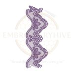 Elegant floral border embroidery design, ideal for clothing and home textiles. Available as a digital download for embroidery machines.