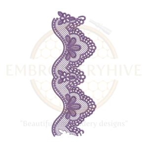 Elegant floral border embroidery design, ideal for clothing and home textiles. Available as a digital download for embroidery machines.
