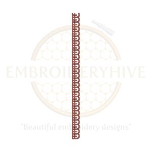 Slim vertical border embroidery design in a digital format, ideal for narrow edges on garments and linens.