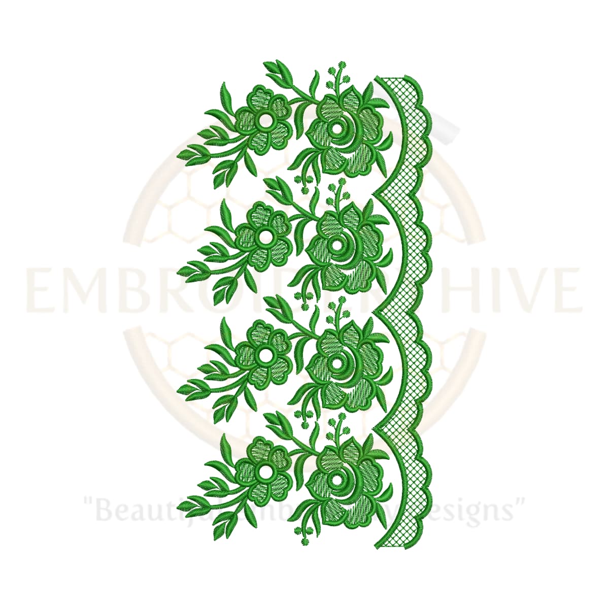 Border Embroidery Design E-0754 – Decorative digital embroidery pattern for home decor and ethnic garments