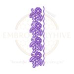 Border Embroidery Design E-0757 – Tall and slim machine embroidery design for linens and women's fashion
