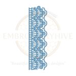 Border Embroidery Design E-0782 – Elegant digital embroidery border for clothing and home décor