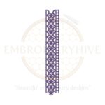 Floral Border Embroidery Design E-0791 – Elegant floral embroidery in vertical layout, ideal for home decor and women’s clothing