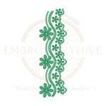 Floral Border Embroidery Design E-0796 – Stylish floral embroidery border for home decor and traditional women’s clothing