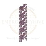 Floral Border Embroidery Design E-0797 – Elegant vertical floral pattern for embroidery projects on home and fashion textiles