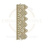 Flower Border Embroidery Design E-0779 – Decorative floral machine embroidery border pattern