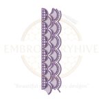 Flower Border Embroidery Design E-0780 – Elegant machine embroidery floral border for home decor and apparel