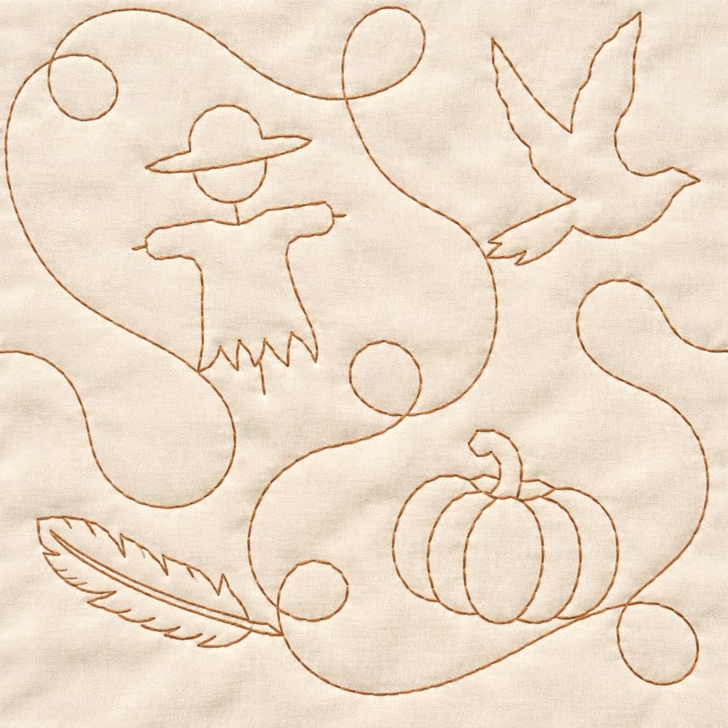 Scarecrow Quilting Embroidery Design | Edge to Edge Quilt Block - Image 5