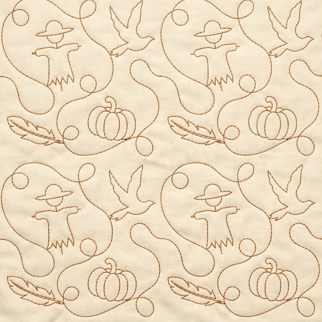 Scarecrow Quilting Embroidery Design | Edge to Edge Quilt Block - Image 6