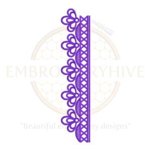 Border Embroidery Design (E-0841) digital download, 1.59" x 7.23", decorative machine embroidery pattern for tablecloths, bedding, curtains, towels, and women’s clothing.