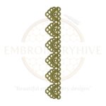 Border Embroidery Design (E-0845) digital download, 2.07" x 7.47" decorative embroidery pattern for tablecloths, bedding, curtains, towels, and women’s clothing.