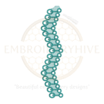 Border embroidery design E-0818, 1.75×7.19 inches, digital machine embroidery pattern for tablecloths, pillow covers, curtains, and women’s clothing. Instant download file.
