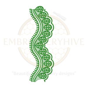 Border embroidery design E-0819, 2.77×7.13 inches, digital machine embroidery pattern for tablecloths, pillow covers, curtains, and women’s garments. Instant download file.