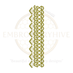 Border embroidery design E-0820, 1.73×7.21 inches, digital machine embroidery pattern for tablecloths, pillow covers, curtains, and women’s garments. Instant download file.