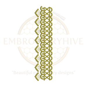 Border embroidery design E-0820, 1.73×7.21 inches, digital machine embroidery pattern for tablecloths, pillow covers, curtains, and women’s garments. Instant download file.