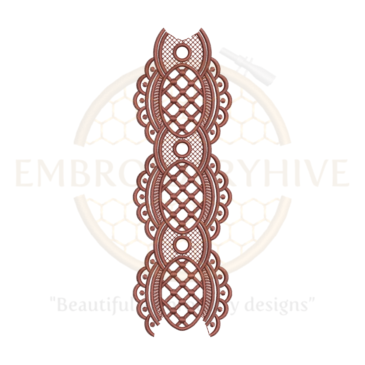Floral border embroidery design