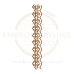 Flower Border Embroidery Design (E-0839) digital download, 2.18" x 7.40", for tablecloths, bedding, curtains, towels, and women’s clothing.