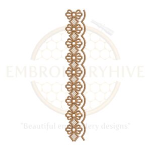 Flower Border Embroidery Design (E-0839) digital download, 2.18" x 7.40", for tablecloths, bedding, curtains, towels, and women’s clothing.