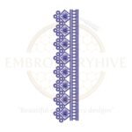 Flower Border Embroidery Design (E-0833) for tablecloths, bedding, curtains, towels, and women’s clothing, digital download.