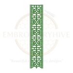Flower Border Embroidery Design (E-0834) for tablecloths, bedding, curtains, towels, and women’s clothing, digital download.