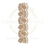 Flower Border Embroidery Design (E-0835) for tablecloths, bedding, curtains, towels, and women’s clothing, digital download.
