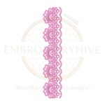 Flower Border Embroidery Design (E-0836) for tablecloths, bedding, curtains, towels, and women’s clothing, digital download.