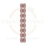 Flower Border Embroidery Design (E-0837) for tablecloths, bedding, curtains, towels, and women’s clothing, digital download.