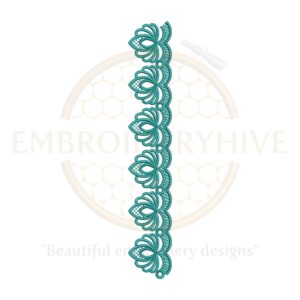 Flower Border Embroidery Design (E-0838) for tablecloths, bedding, curtains, towels, and women’s clothing, digital download.