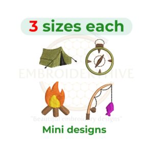 camping embroidery design