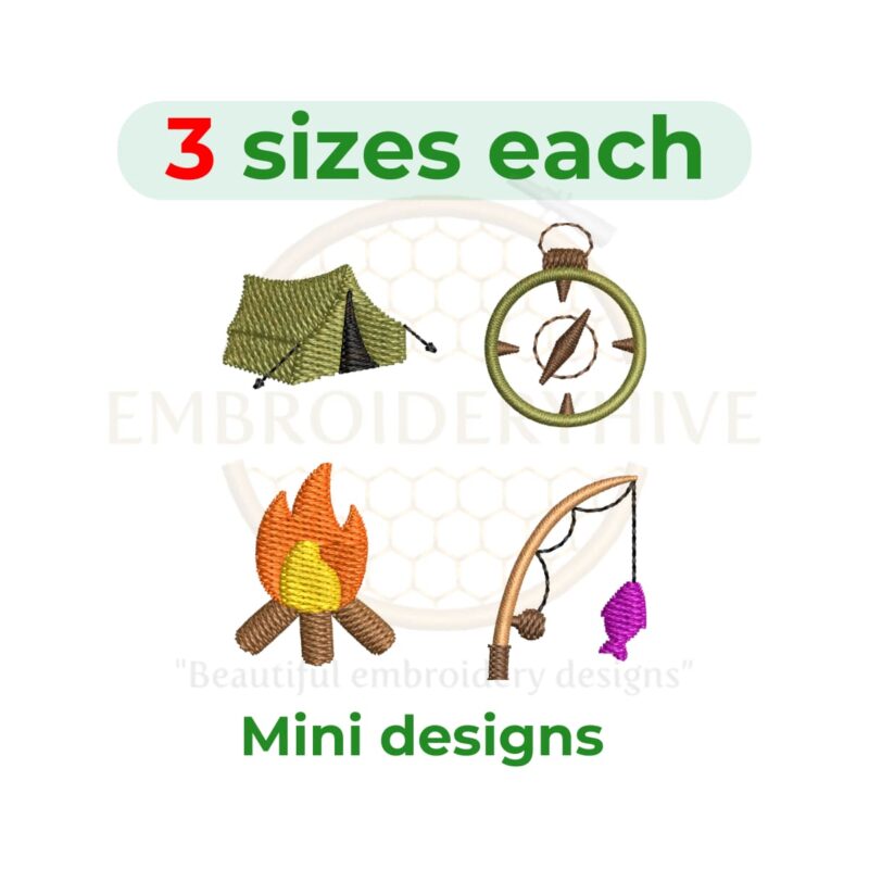 camping embroidery design