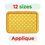 Rectangle applique embroidery design, 12 sizes from 2" to 7.5", suitable for clothing, quilting, and home décor embroidery projects.