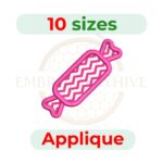 Candy Applique Embroidery Design, 11 sizes, digital machine embroidery applique pattern, instant download.
