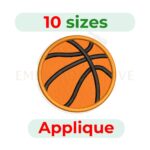 Basketball Applique Embroidery Design (3–7.5 inch) 