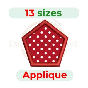 Pentagon Applique Embroidery Design (1.5–7.5 inch) 