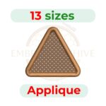 Triangle Applique Embroidery Design, digital machine embroidery file in 13 sizes, instant download.