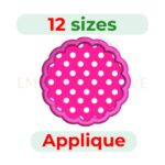 Scalloped Circle Applique Monogram Frame Embroidery Design, 12 sizes, digital applique design, instant download.