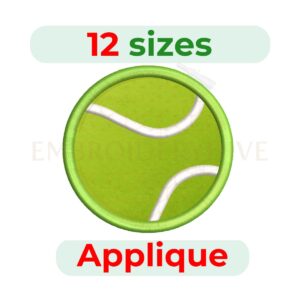 Tennis Ball Applique Embroidery Design (2–7.5 inch)