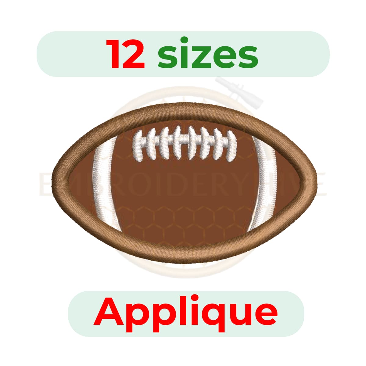 Football Applique Embroidery Design (2–7.5 inch)