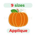 Pumpkin Applique Embroidery Design (3.5–7.5 inch)