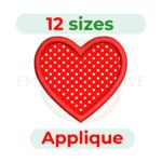 Heart Applique Embroidery Design (2–7.5 inch)