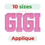 Gigi machine embroidery applique design (3-7.5 inch)
