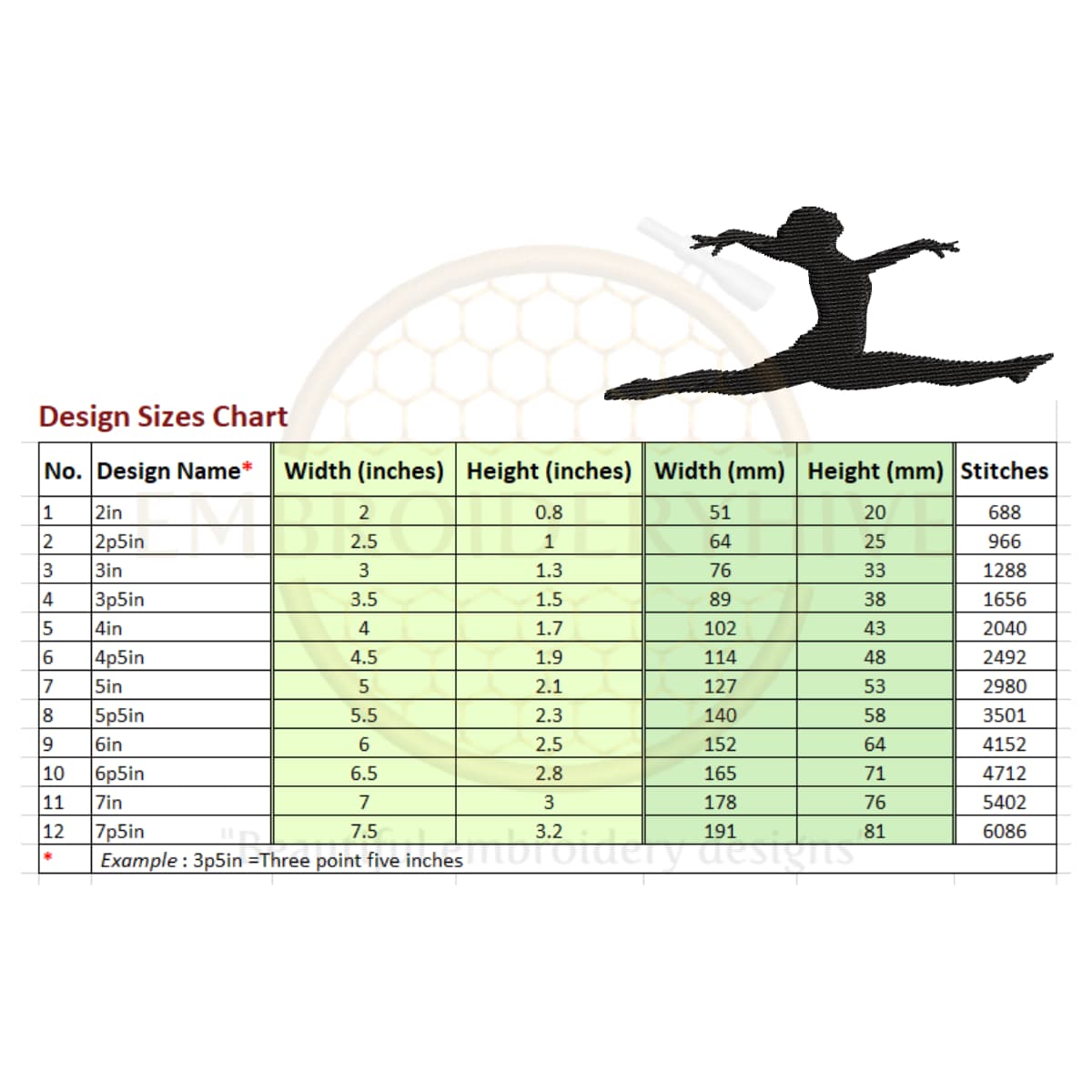 Gymnast Girl Embroidery design - Image 2