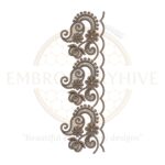 Floral Border Embroidery Design – Paisley Vine Motif, digital embroidery file, instant download.