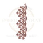 Floral Border Embroidery Design – Blossom Grid Motif, digital embroidery file, instant download.